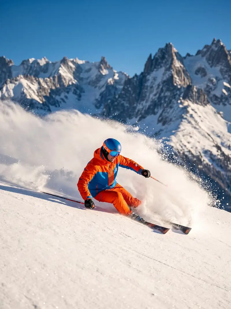 Personne faisant du ski en montagne